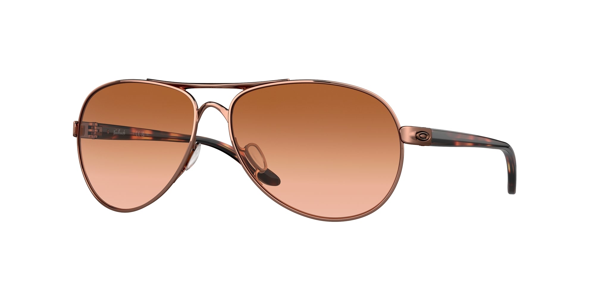 0700285863214 - Damen OO4079 Feedback 407901 Gläser SONNENBRILLEN Metall Rose VR50 Brown -Gradient Pilot Normal Schatten