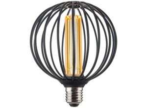 0701871626374 - Led Lampen Metallkäfig led Leuchtmittel G125 E27 4W Edison Vintage Glühbirne 1800K Warmes Gelb led Lampe Schwarz - Oihpaw