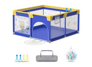 0702802294792 - AUFUN Baby Laufgitter Laufstall Absperrgitter 127x127cm Aktivitätszentrum mit Rutschfester Basis atmungsaktivem Netz Sicherheitsspielplatz (127 X