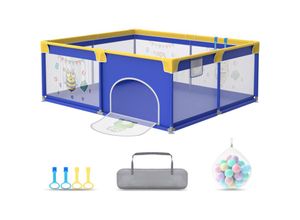 0702802294808 - Aufun - Baby Laufgitter Laufstall Absperrgitter 180x150cm Aktivitätszentrum mit Rutschfester Basis atmungsaktivem Netz Sicherheitsspielplatz