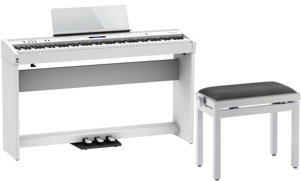 0703062855273 - Roland FP-60X WHHome-SET Stagepiano + Untergestell und Sitzbank