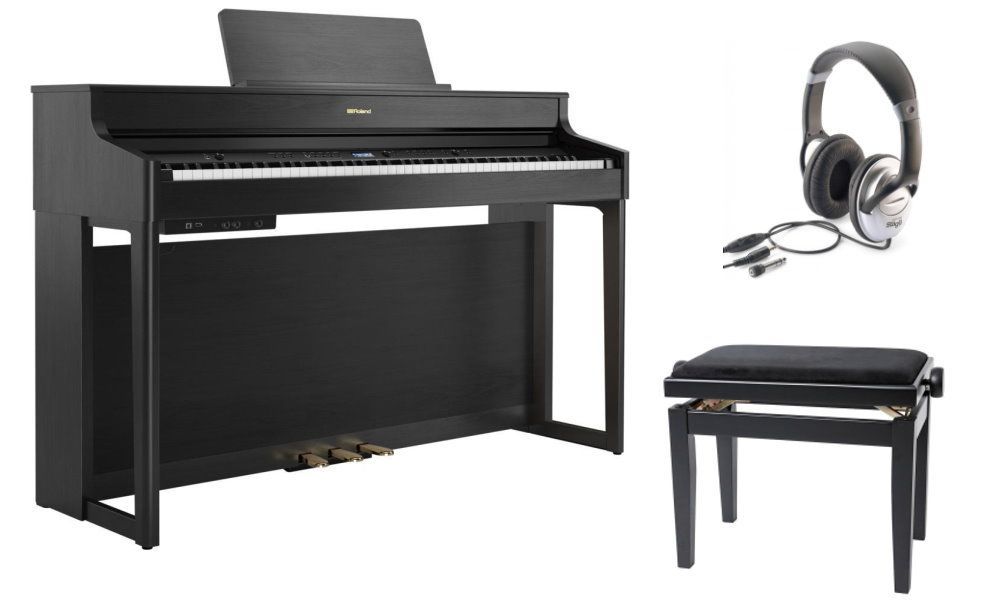 0703062855327 - HP-702 CH Set Digitalpiano schwarz matt incl Klavierbank und Kopfhörer