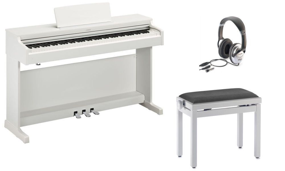 0703062856911 - Yamaha ARIUS YDP-165WH Set Digitalpiano mit Klavierbank und Kopfhörer