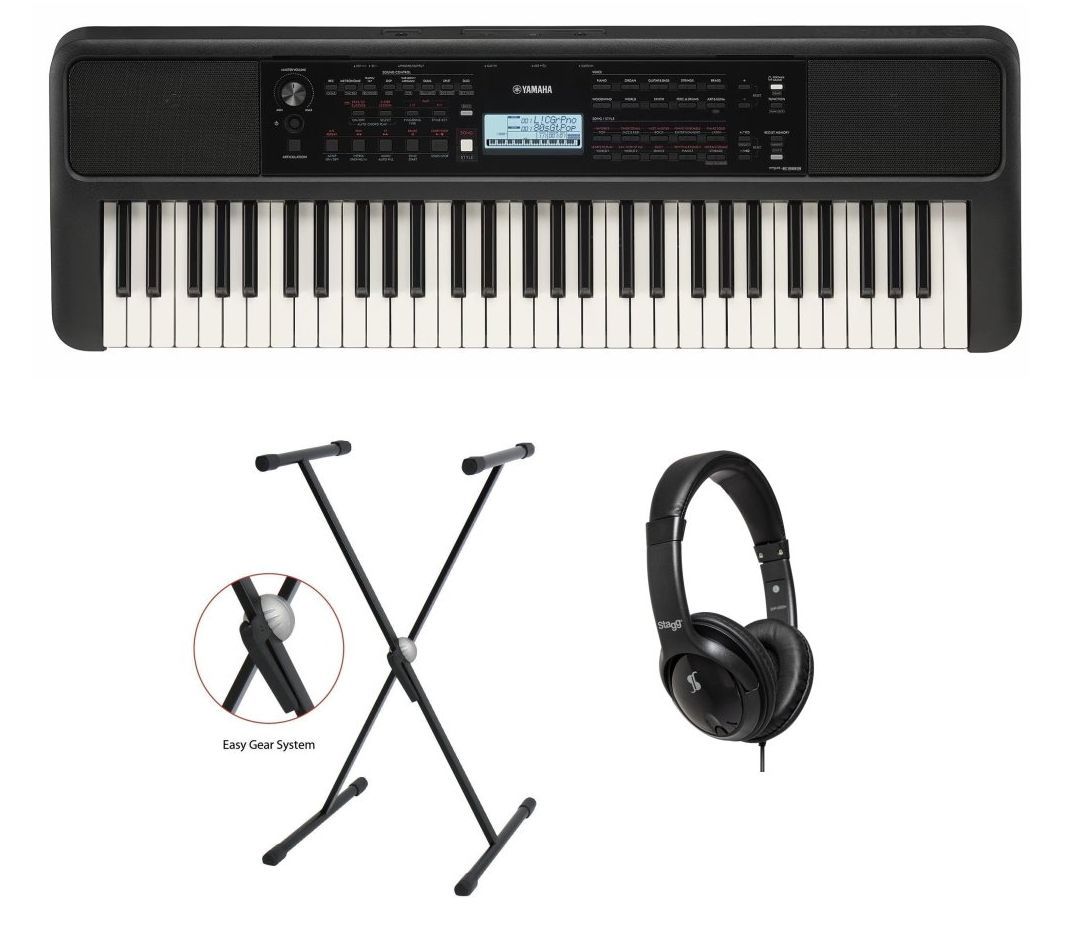 0703062857727 - PSR-E383 Set Keyboard mit Stativ und Stereo-Kopfhörer