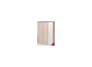 0704270566753 - Kleiderschrank Charly 20 3-trg Akazie beige - weiß B 112 cm - H 179 cm - T 52 cm