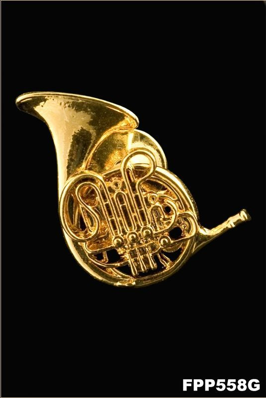 0705414738418 - Anstecker Waldhorn FP-Schmuck French Horn #558 Musikergeschenke Musikerschmuck