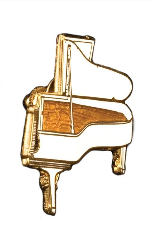 0705414740442 - Anstecker Flügel Steinway Weiß - Abverkauf - FP-Schmuck Piano #529