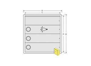 0705688276418 - Tastenmodul RSA2 kompakt - 2 Klingelschilder & 1 Lichttaste-Aluminium 97-9-85336 aus Edelstahl oder Aluminium