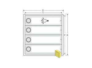 0705688276432 - - Tastenmodul RSA2 kompakt - 3 Klingel & 1 Licht 97-9-85331 aus Kunststoff