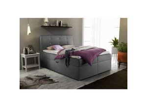 0706398726637 - Boxspringbett Schlafzimmerbett monza Kunstleder Grau 120x200 cm