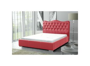 0706398729775 - Fun Moebel - Polsterbett Bett Komplettset sultan Kunstleder Rot 180x200cm