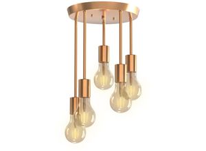 0709987806727 - Deckenleuchte E27 led 5 flammige Vintage Deckenlampe Für Esszimmer Küche Wohnzimmer Bar Restaurant Gold - Oihpaw