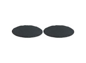 0710535582161 - 2x Schieferplatten 25x05 rund Untersetzer Tischplatz 25cm Schiefer