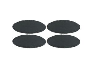 0710535582185 - 4x Schieferplatten 25x05 rund Untersetzer Tischplatz 25cm Schiefer