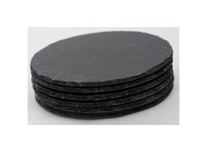 0710535582192 - 6x Schieferplatten 25x05 rund Untersetzer Tischplatz 25cm Schiefer