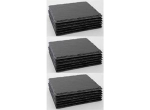 0710535582376 - 18x Schieferplatten 10x10x05 quadratisch Untersetzer Tischplatz 10cm Schiefer