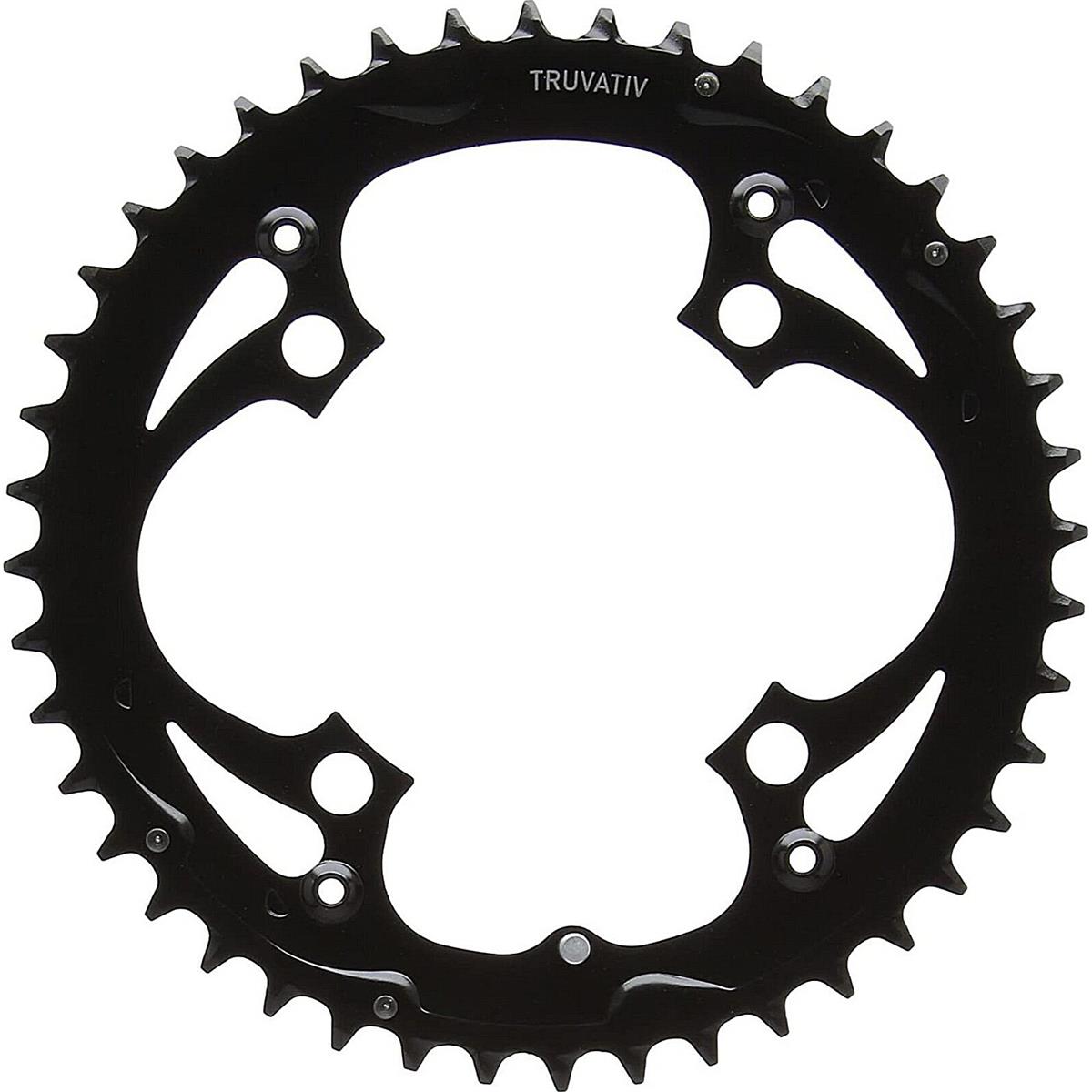 0710845408205 - Kettenblatt MTB 44T 104 BCD aus mattschwarzem Stahl und Aluminium für 9 Gänge