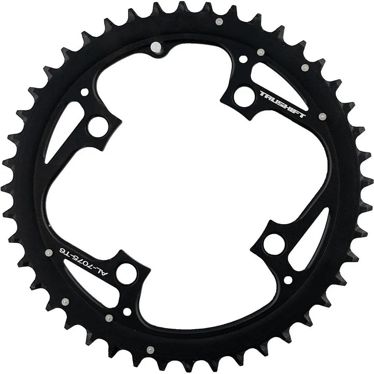 0710845605703 - Kettenblatt MTB 44T aus CNC-Aluminium Schwarz Matt - Kompatibel 9 10 Gänge BCD 104 mm