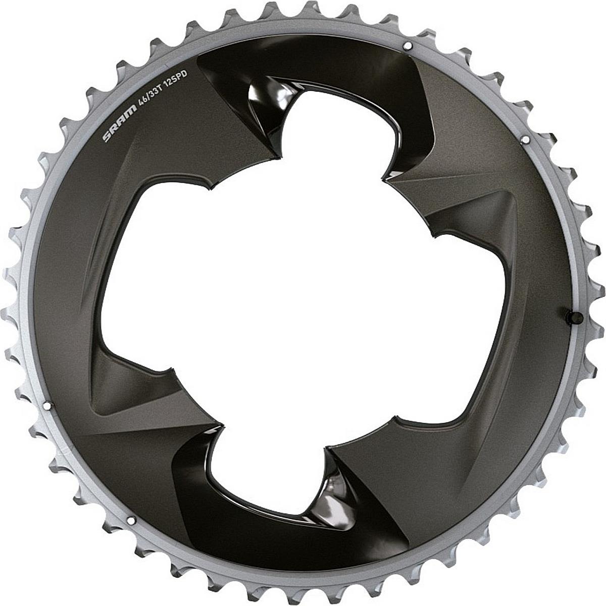 0710845825712 - Cring Road 46T 107 BCD Grau Aluminium 12-fach Rennrad-Kettenblatt