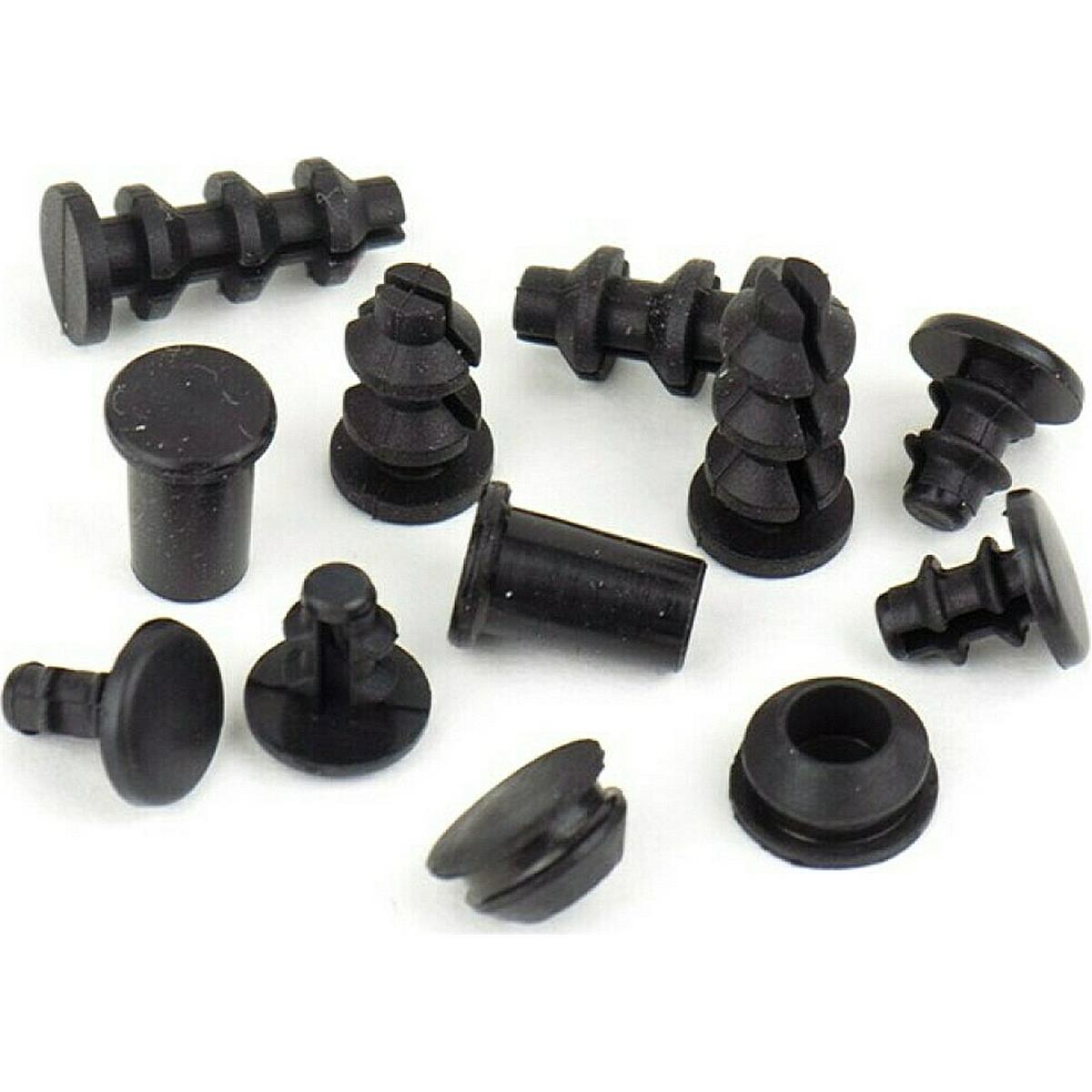 0710845844027 - 8mm Rahmstopfen Schwarz - Set mit 25 Stück für Fahrräder