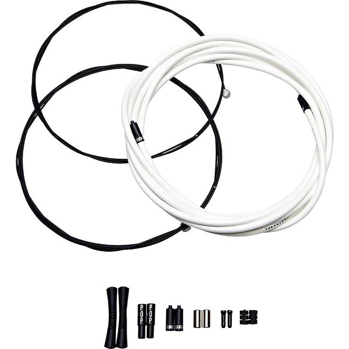 0710845855290 - Slickwire Schaltkabel-Set Weiß für Straße und MTB - 2300mm 12mm 4mm