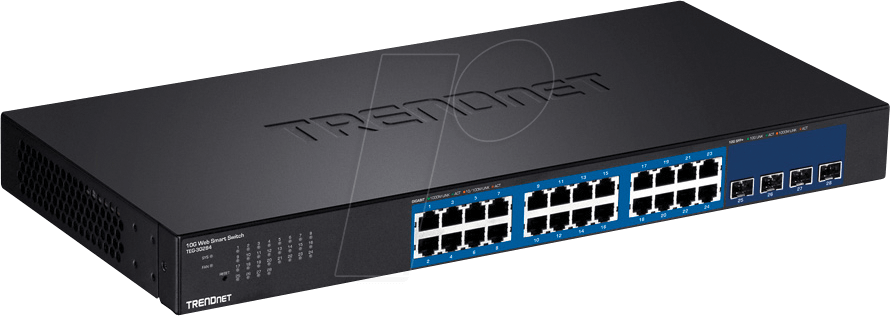 0710931140200 - TRENDnet TEG-30284 28-Port Web Smart Switch with 24 x Gigabit ports and 4 x 10G SFP+ slots