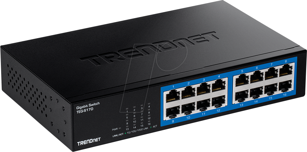 0710931140811 - TRENDnet TEG S17D - Switch - 16 x 10 100 1000 - an Rack montierbar - TAA-konform