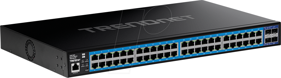 0710931140934 - TRENDnet TEG-3524S - Switch - Smart - 48 x 10 100 1000 + 4 x 10 Gigabit SFP+ - Desktop an Rack montierbar - TAA-konform