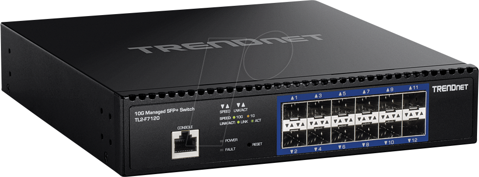 0710931140972 - TRENDnet TL2-F7120 - Switch - managed - 12 x 10 Gigabit SFP+ - an Rack montierbar - TAA-konform