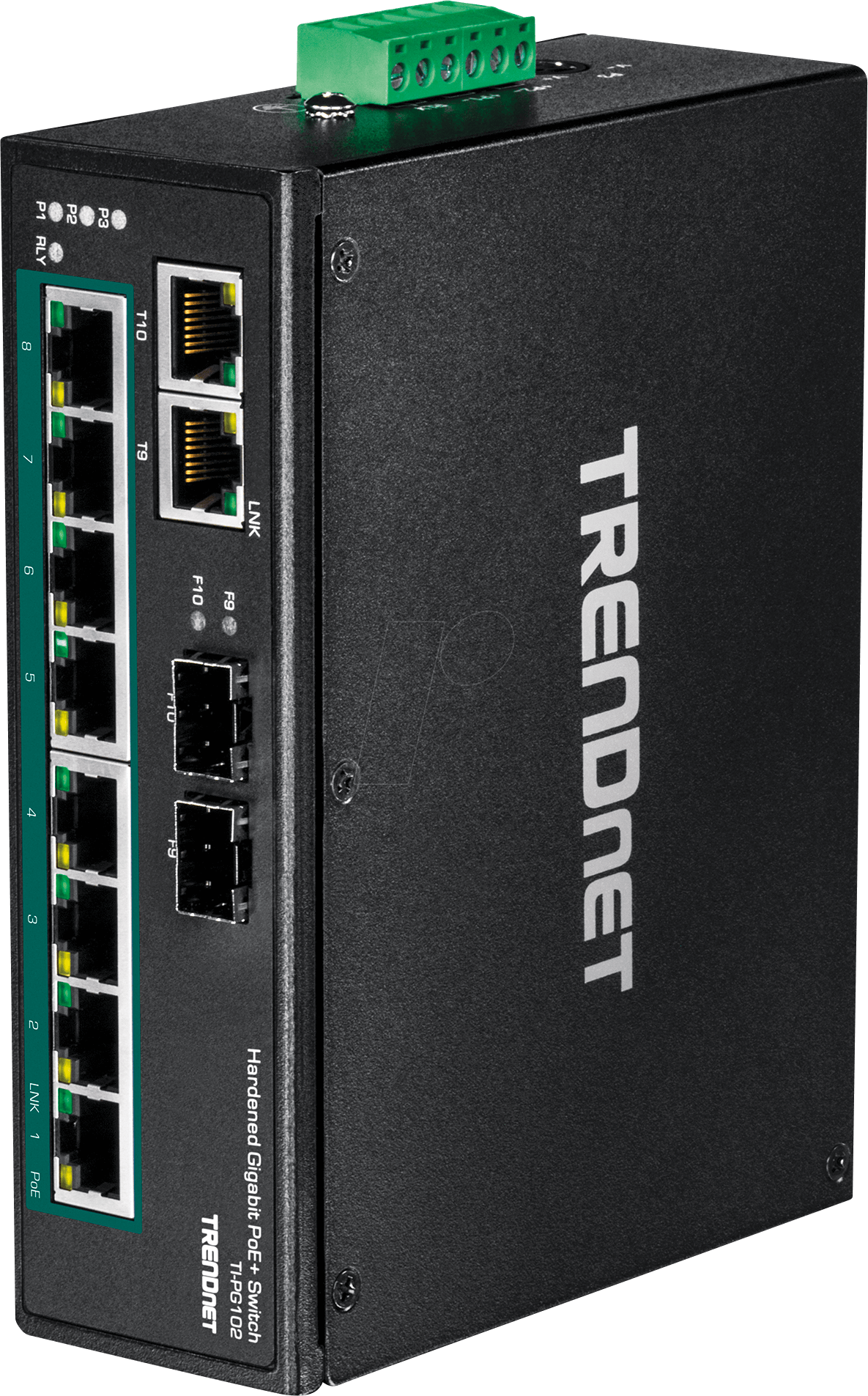 0710931160932 - TRENDnet Industrie Switch 10Port Gbit Unmanaged PoE+ Metall TI-PG102