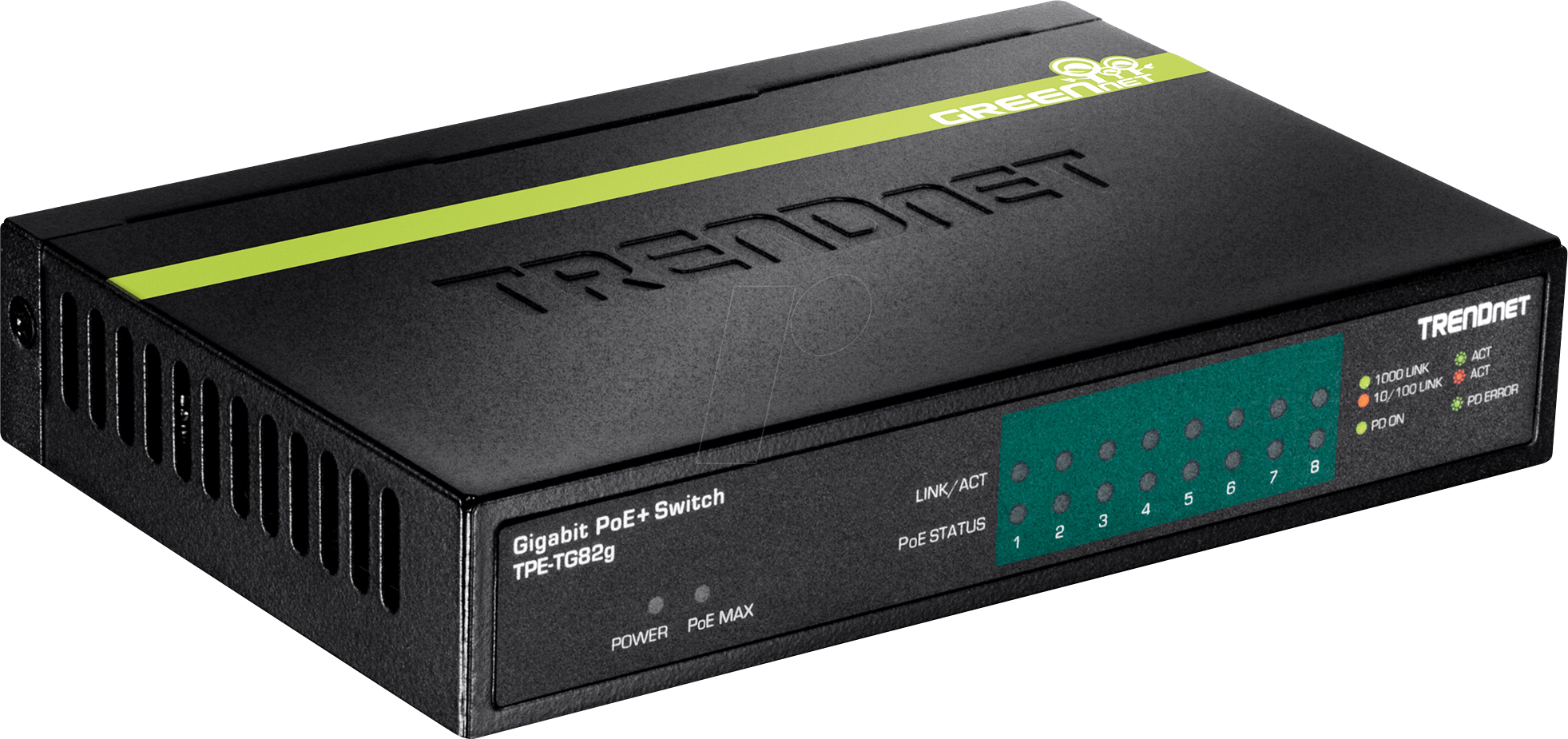 0710931161083 - TRENDnet TPE TG82G - Switch - 8 x 10 100 1000 (PoE+) - Desktop - PoE+ (61 W) - TAA-konform