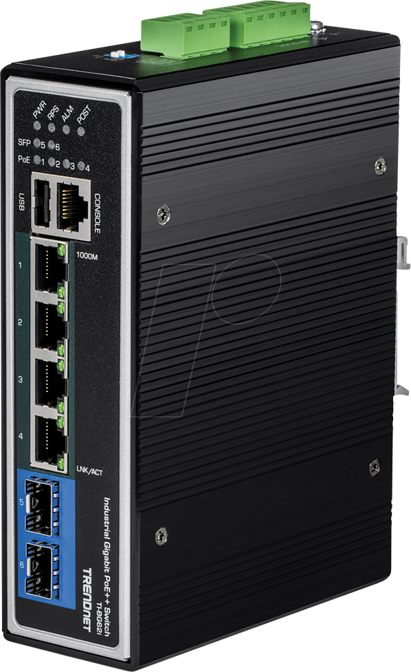 0710931162318 - TRENDnet TI-BG62i - Switch - industriell - L2+ - managed - 4 x 10 100 1000 (PoE++) + 2 x Gigabit SFP