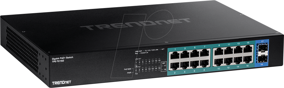 0710931162349 - TRENDnet TPE TG182 - Switch - 18 Anschlüsse - an Rack montierbar