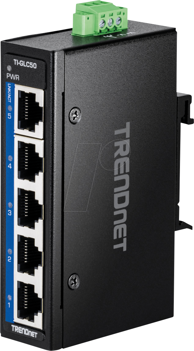 0710931162820 - TRENDnet 5-Port Industrial Gigabit DIN-Rail Mini Switch