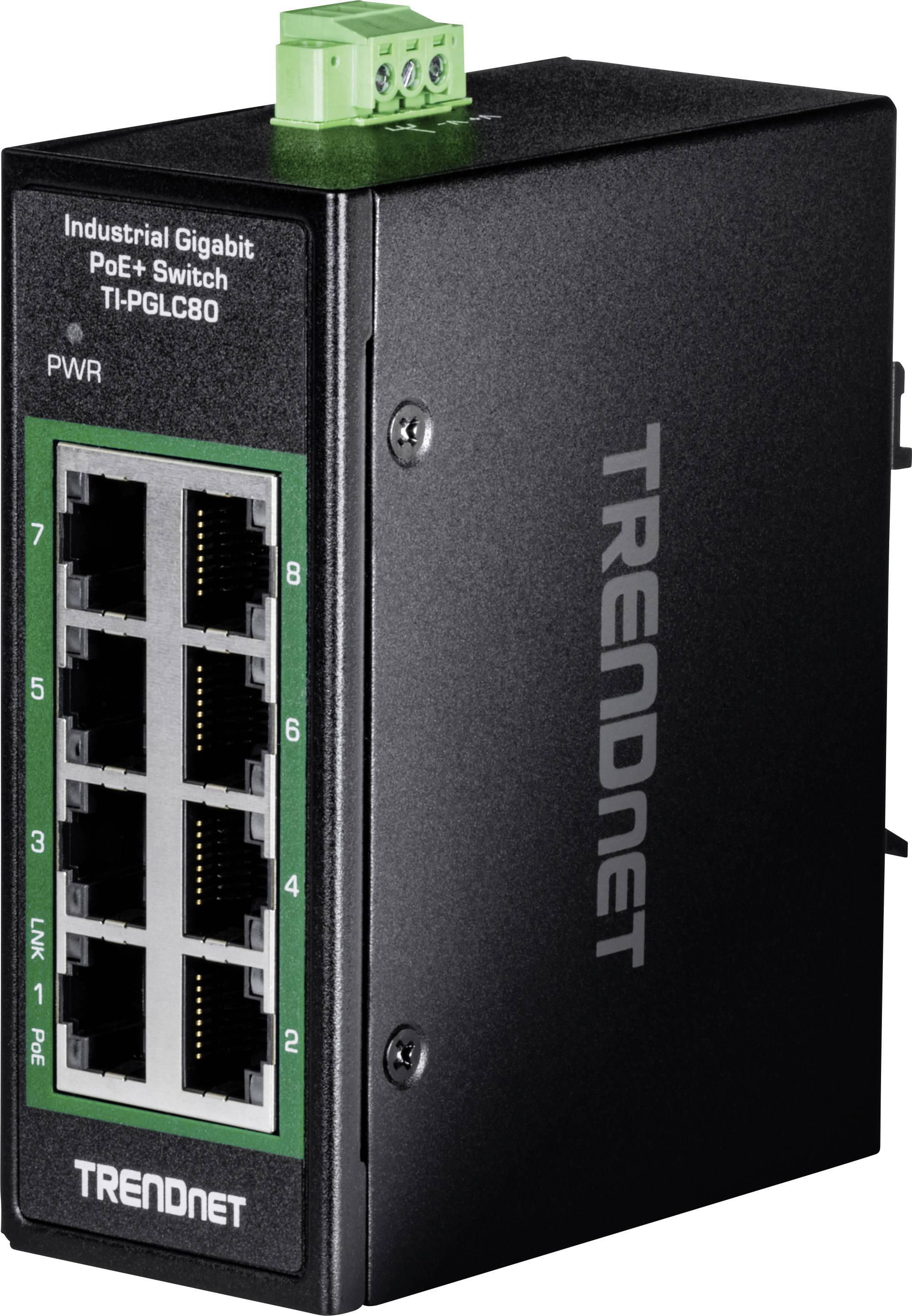 0710931162981 - TRENDnet 8-Port Industrial Gigabit PoE+ DIN-Rail Mini Switch