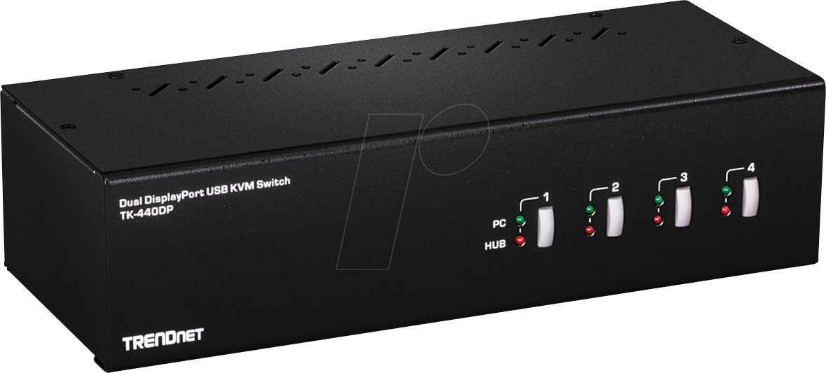 0710931170214 - TRENDnet TK 440DP - KVM- Audio- USB-Switch - 4 x KVM Audio USB - 1 lokaler Benutzer - Desktop - TAA-konform