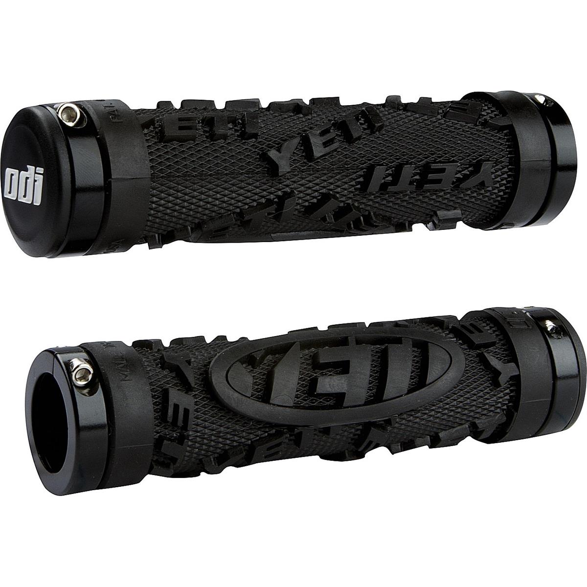 0711484103674 - MTB Griffe Yeti Hardcore Lock-On Schwarz 130mm mit schwarzen Klemmen