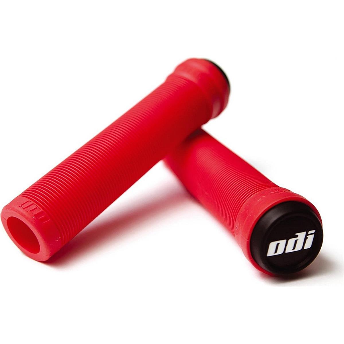 0711484169724 - BMX Longneck SL Griffe ohne Flansch Rot 135mm - Rippendesign und SOFT-Mischung