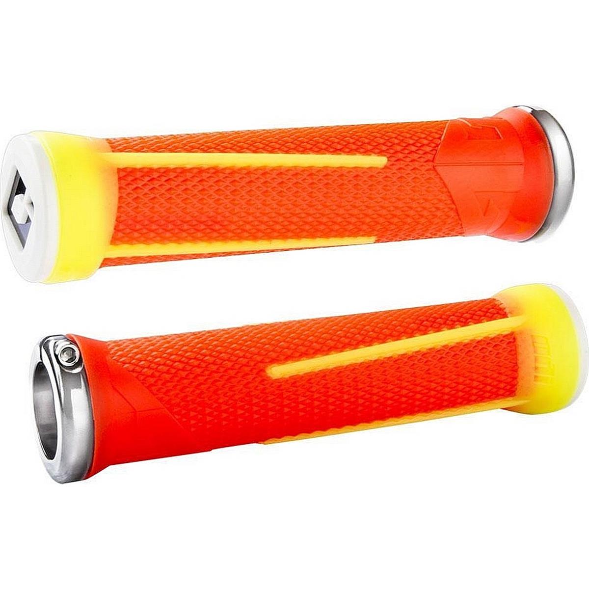 0711484174698 - MTB Griffe AG1 Signature Lock-On 21 - Neon Orange Gelb Silber Klemmen 135mm