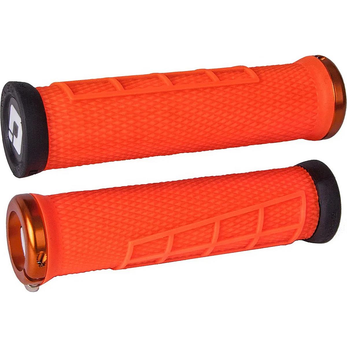 0711484190414 - MTB Griffe Elite Flow Lock-On 21 Orange mit Klemmen - 130mm