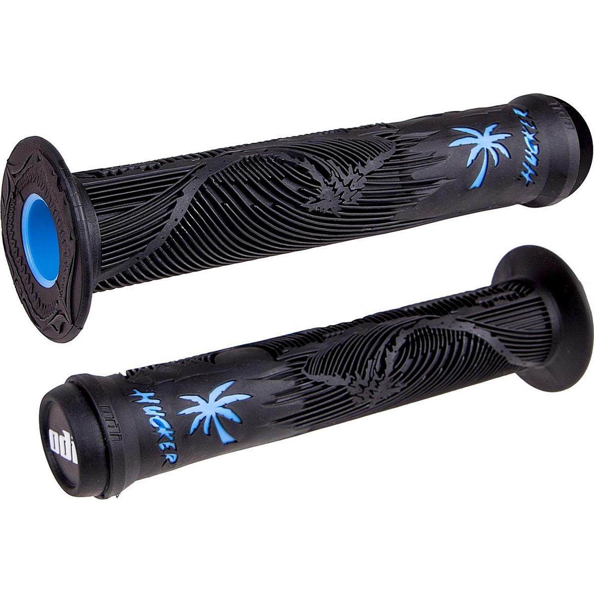 0711484190834 - BMX Griffe Hucker Signature Schwarz Blau 160 mm - Design aus 2 Materialien