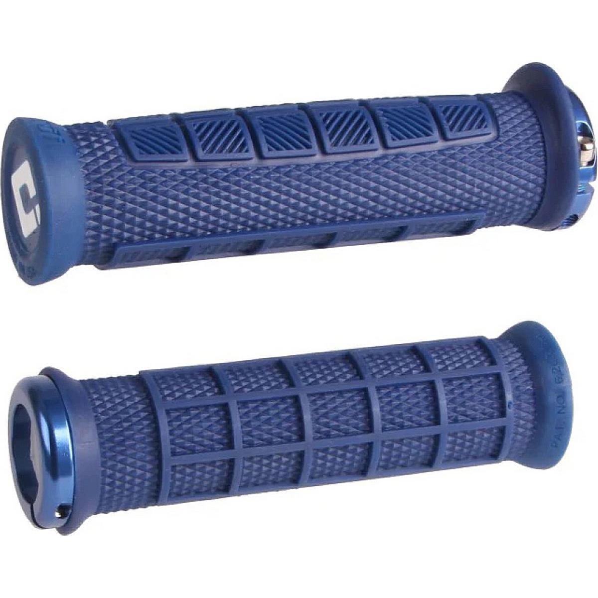 0711484192609 - MTB Griffe Elite Pro Lock-On 21 Blau Navy mit blauen Klemmen 130mm