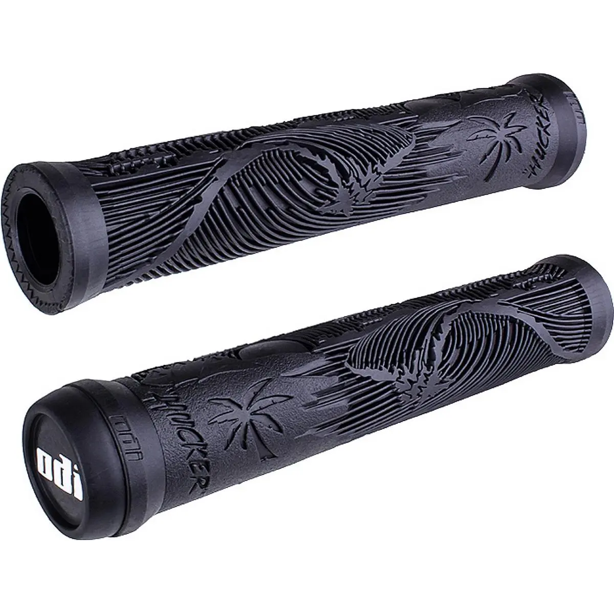 0711484194603 - Odi Hucker Signature Griffe 160mm ohne Flansch - Schwarz Zwei-Material-Design für BMX