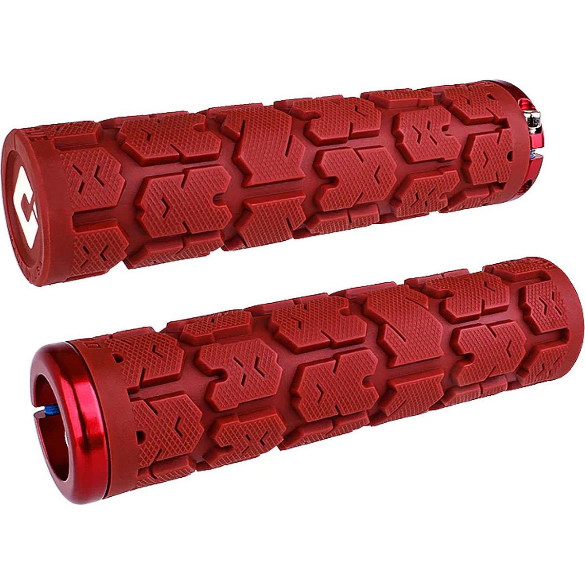 0711484194863 - Odi Grips Rogue V21 Lock-On Rot mit roten Klemmen 135mm - Komfort und Leistung für Bikes