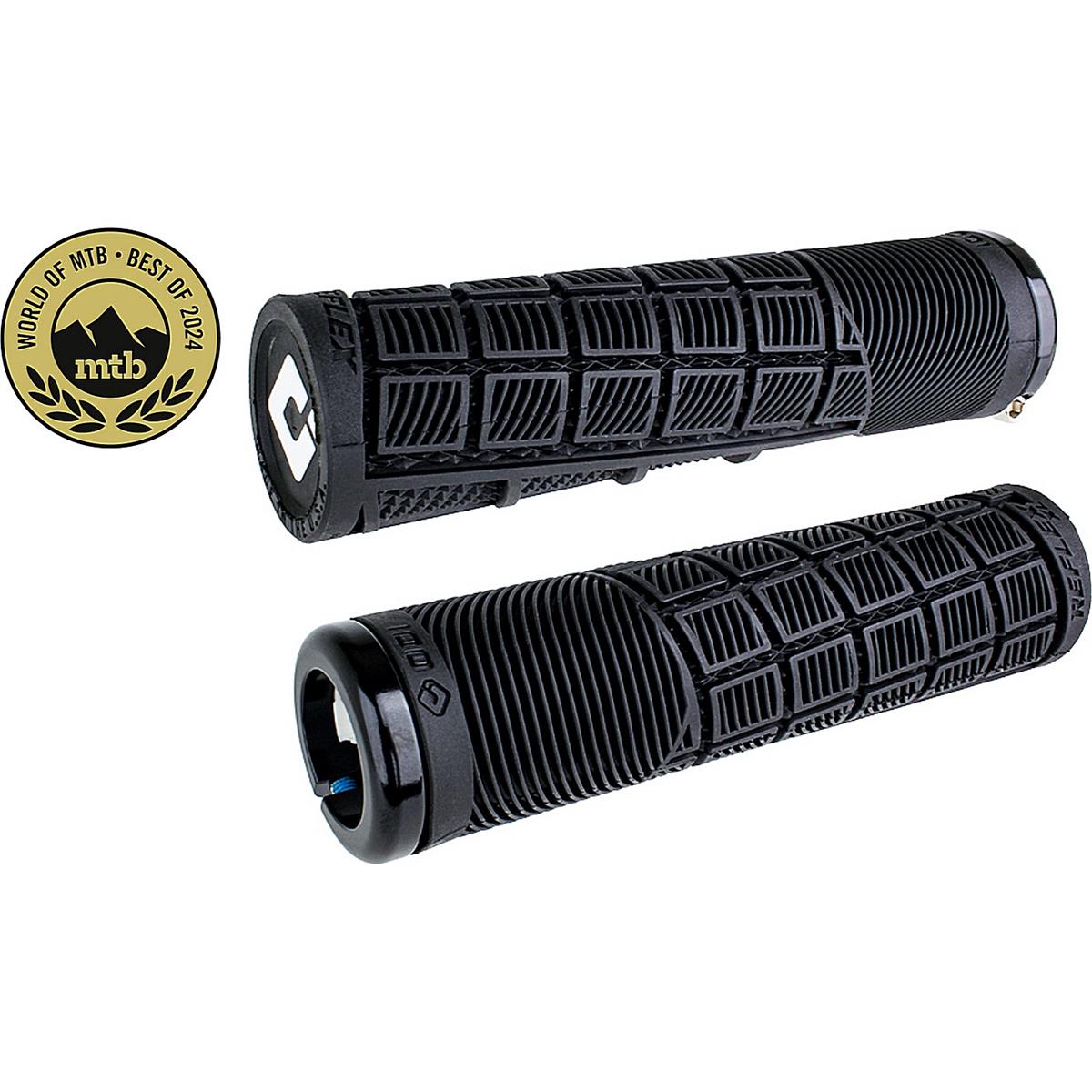 0711484194948 - Odi Grips Reflex V21 Lock-On 135mm Schwarz mit schwarzen Klemmen für BMX und MTB