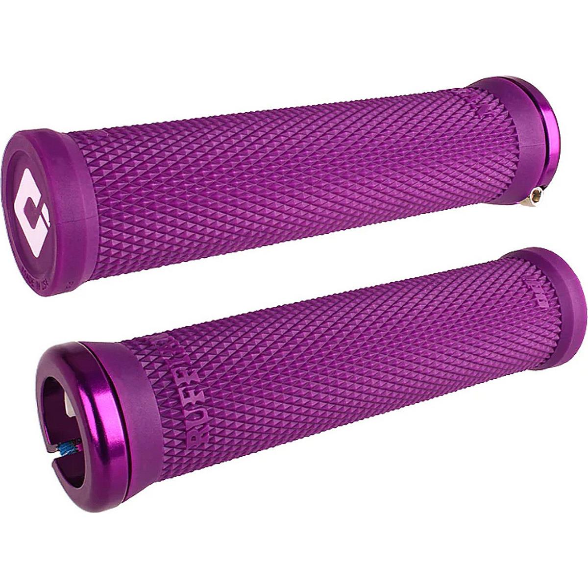 0711484195136 - Odi Grips Ruffian V21 Lock-On Lila mit Klemmen 135 mm für BMX und MTB