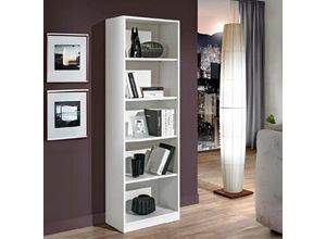 0711709076394 - Lärche weiß Bücherregal mit 5 Böden 60x186H cm - Indiana