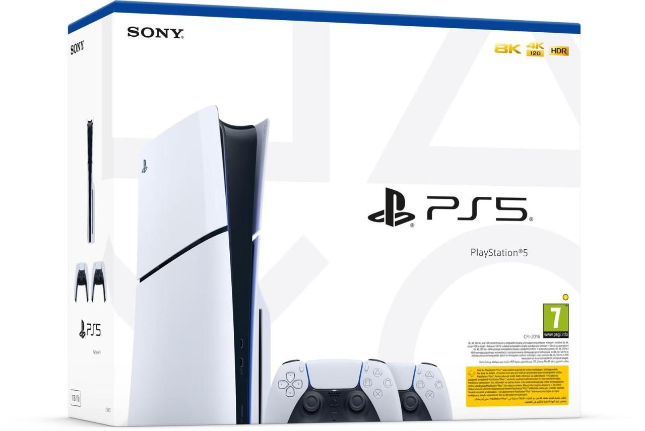 0711719581116 - PLAYSTATION 5 Spielekonsole Disk Edition (Slim) inkl zweitem DualSense Wireless-Controller Spielekonsolen schwarz-weiß (weiß schwarz) PlayStation 5 Bestseller