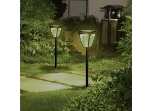 0712221375279 - Silamp - Solarensprecher angeschlossen mit Stachel Lantern rgbw IP54 60 cm - Schwarz