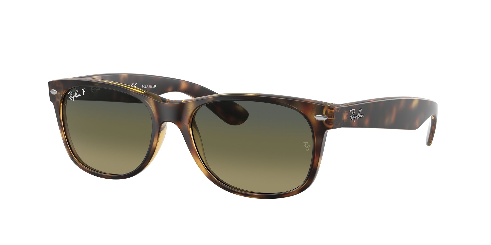 0713132838297 - Unisex RB2132 NEW WAYFARER 894 76 Gläser SONNENBRILLEN Injiziert Schildkröte Blau Quadratisch Polarisiert